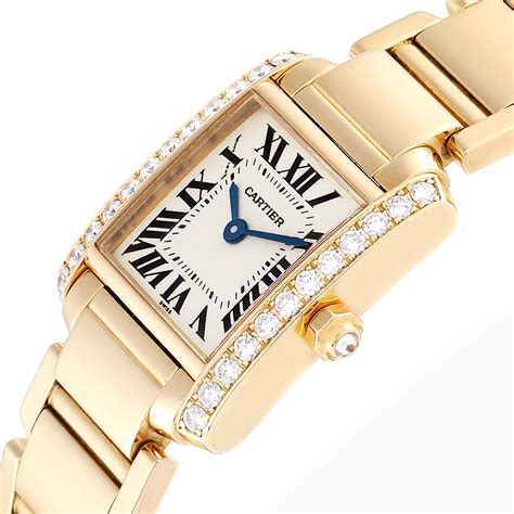 cartier tank gold bracelet|cartier 18k gold tank watch.